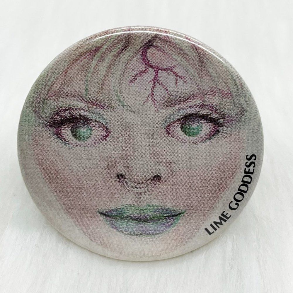 🔮 5/$25 80's Vintage Horror Monster‎ Goulie Lime Goddess Pin